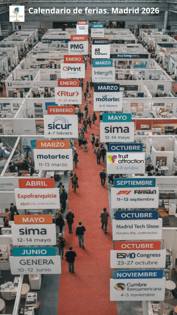 Calendario de ferias en Madrid 2026 - Infografía de Elite Time