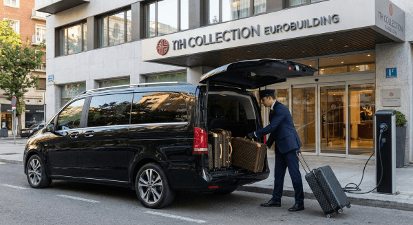 Directivos FITUR: su chófer espera con maletas listas en NH Collection Eurobuilding